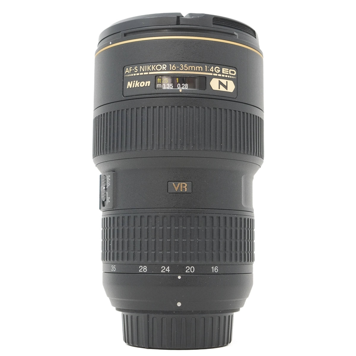 Nikon camera lens on a white background