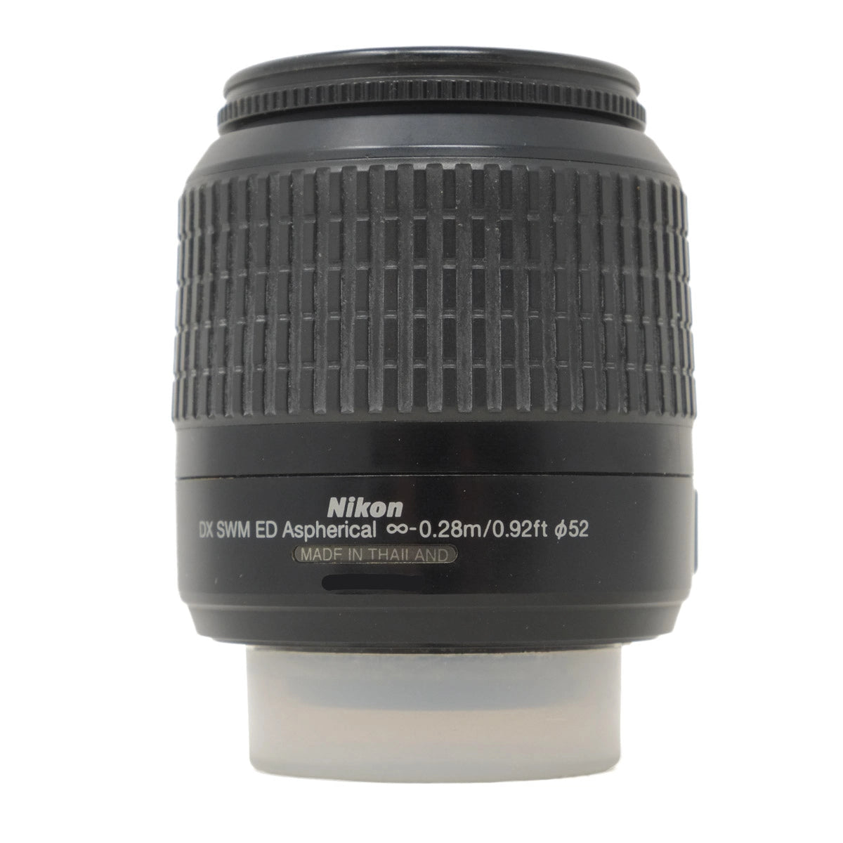 Nikon camera lens on a white background