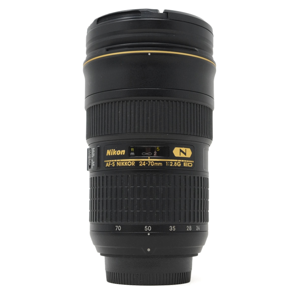 Nikon camera lens on a white background