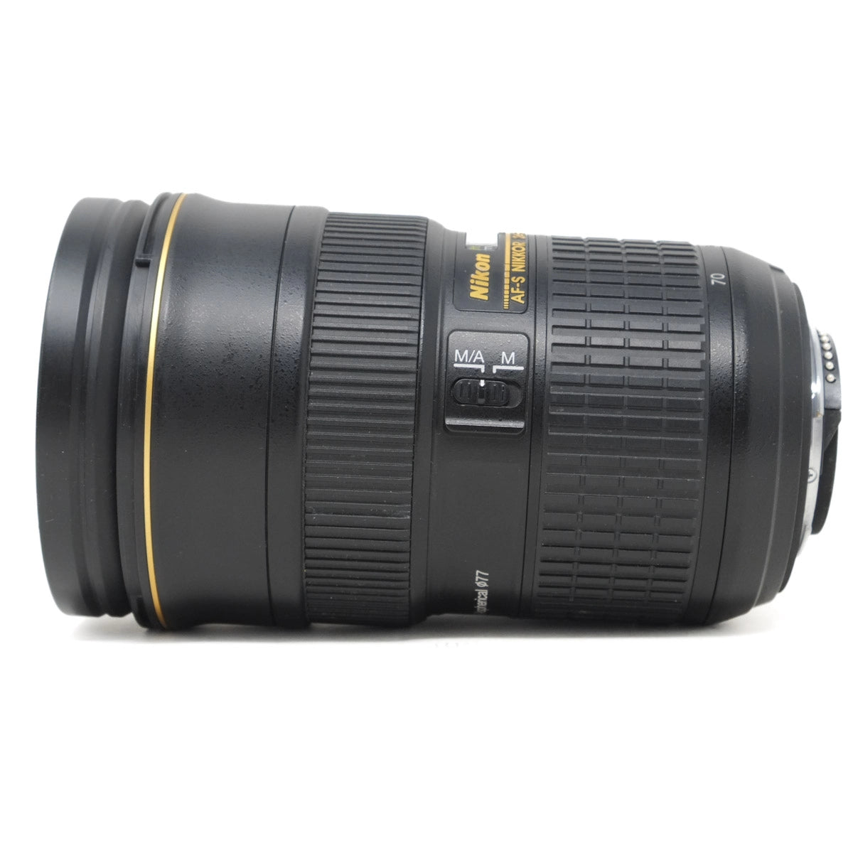 Nikon camera lens on a white background