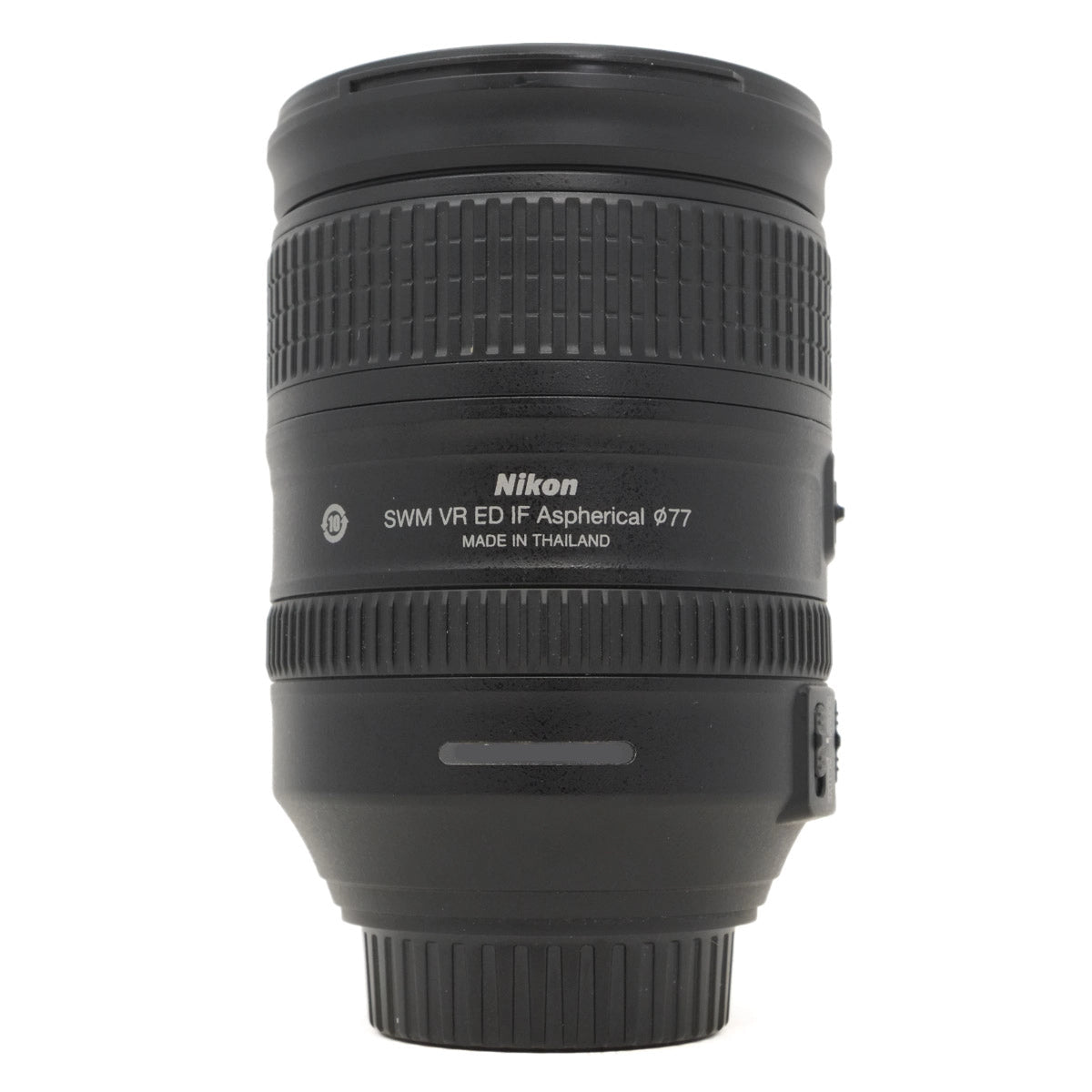 Nikon camera lens on a white background