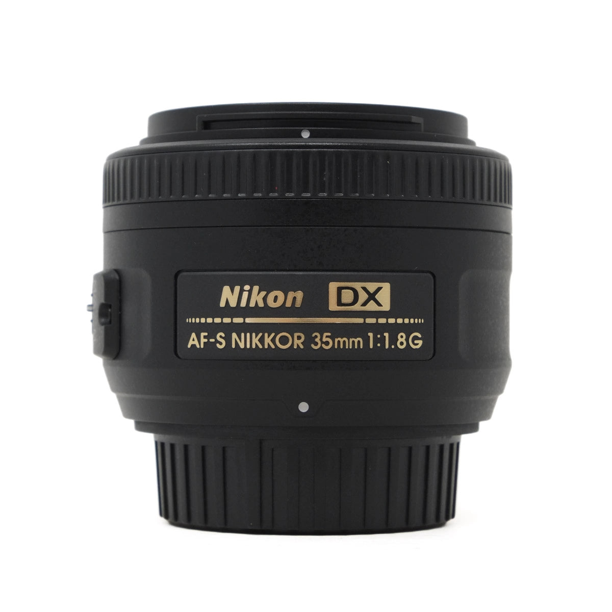 Nikon AF-S NIKKOR 35mm lens on a white background