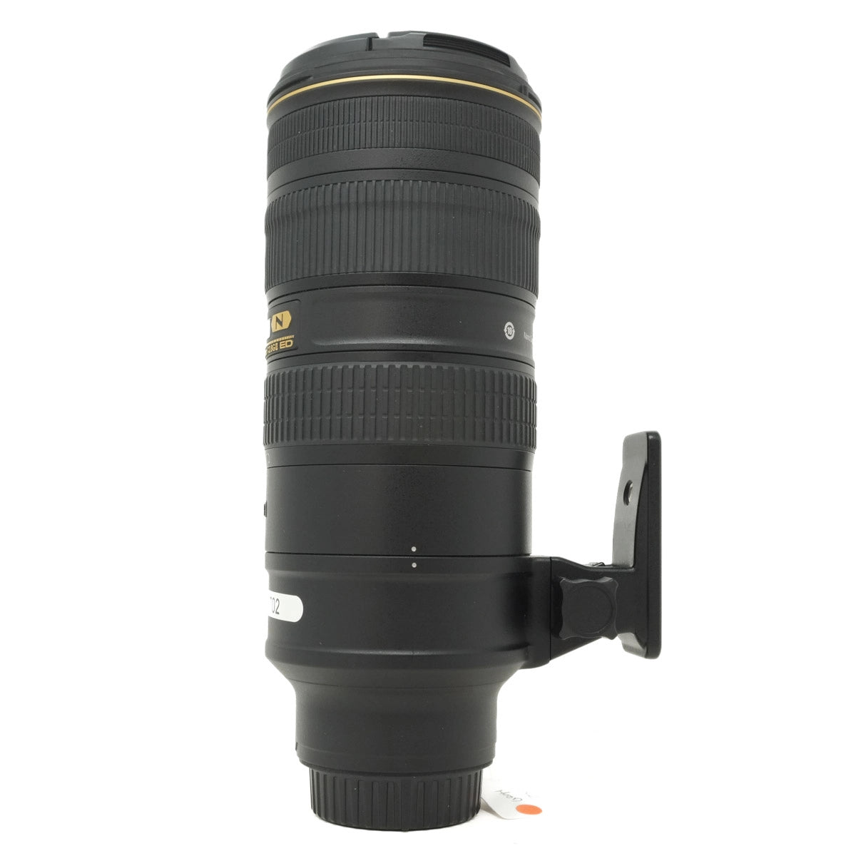 Camera lens with a mount on a white background