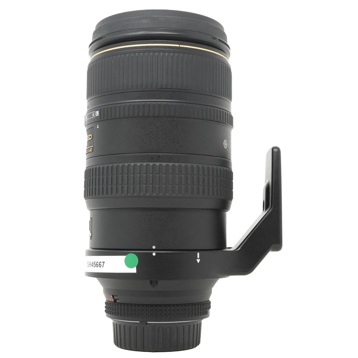 A black Nikon AF-S DX NIKKOR 80-400mm f4-5.6
