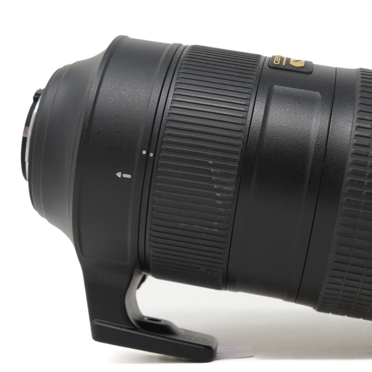 Camera lens with a white background