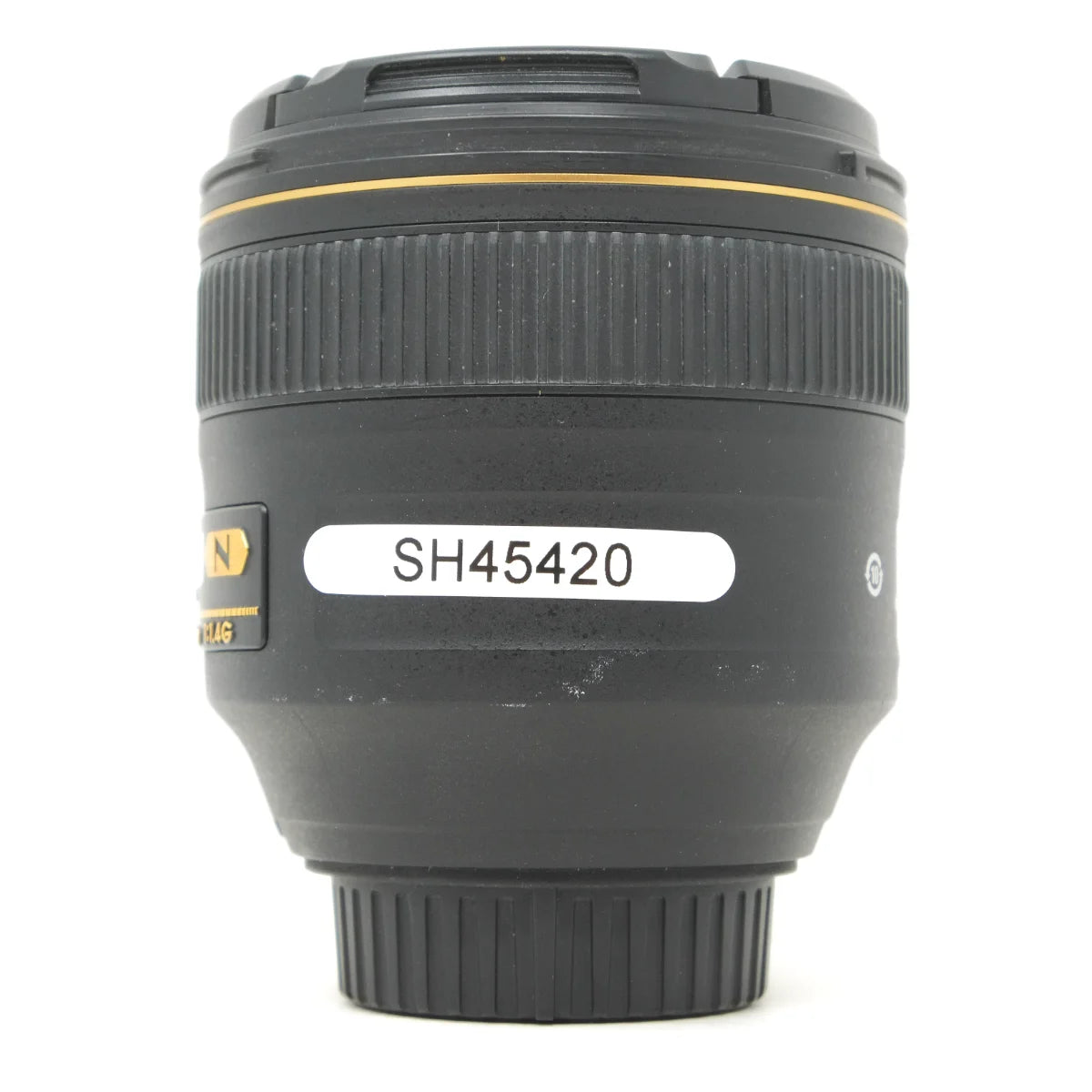 Used Nikon AF-S 85mm F1.4G portrait lens - side angle