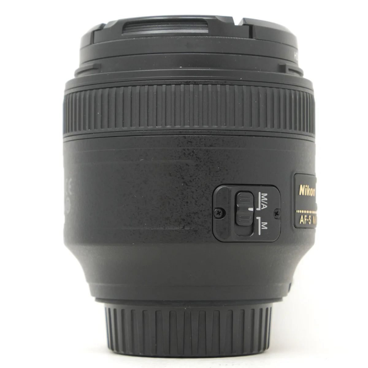 Used Nikon AF-S 85mm F1.8G prime lens - side angle