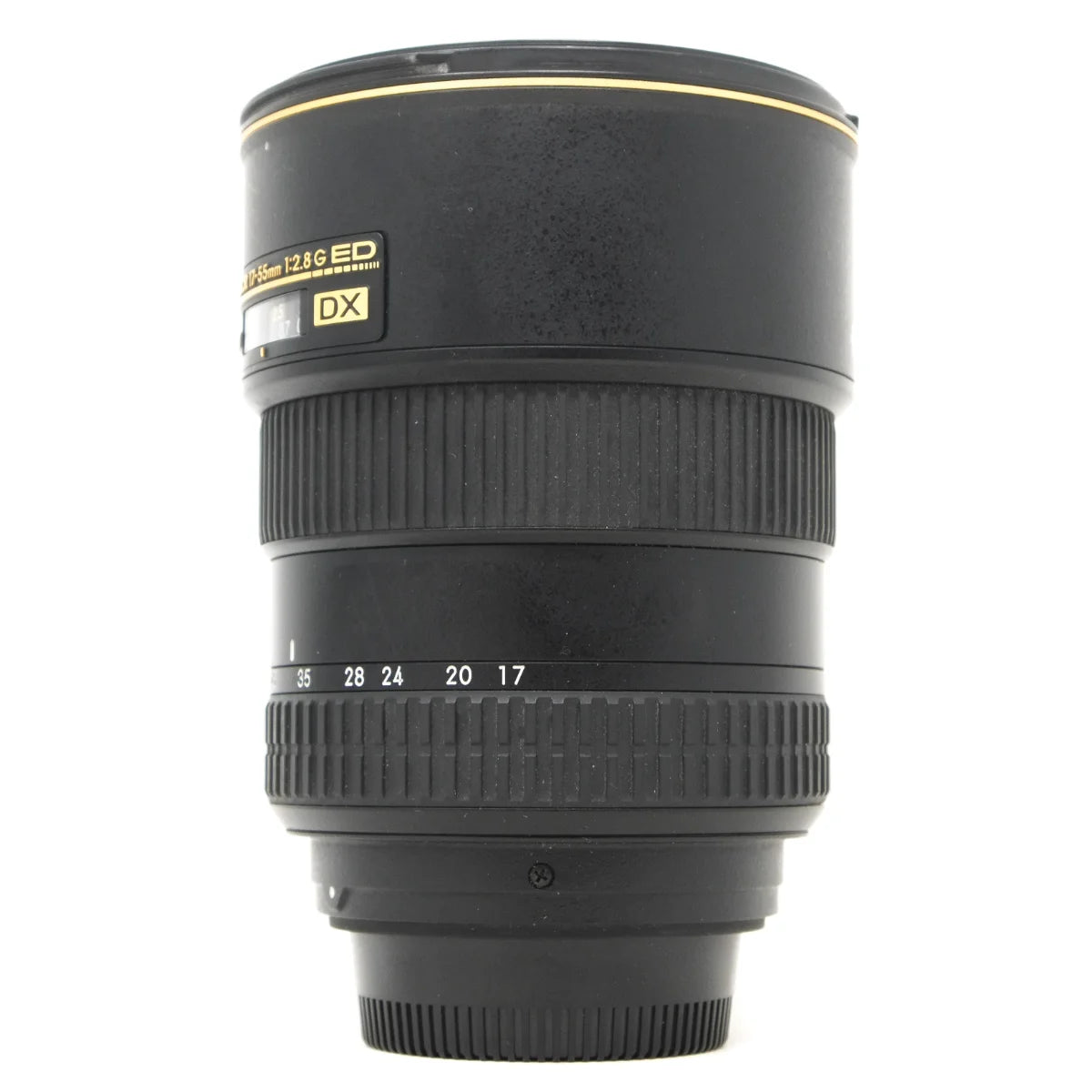 Used Nikon AF-S DX 17-55mm F2.8G ED lens - side angle