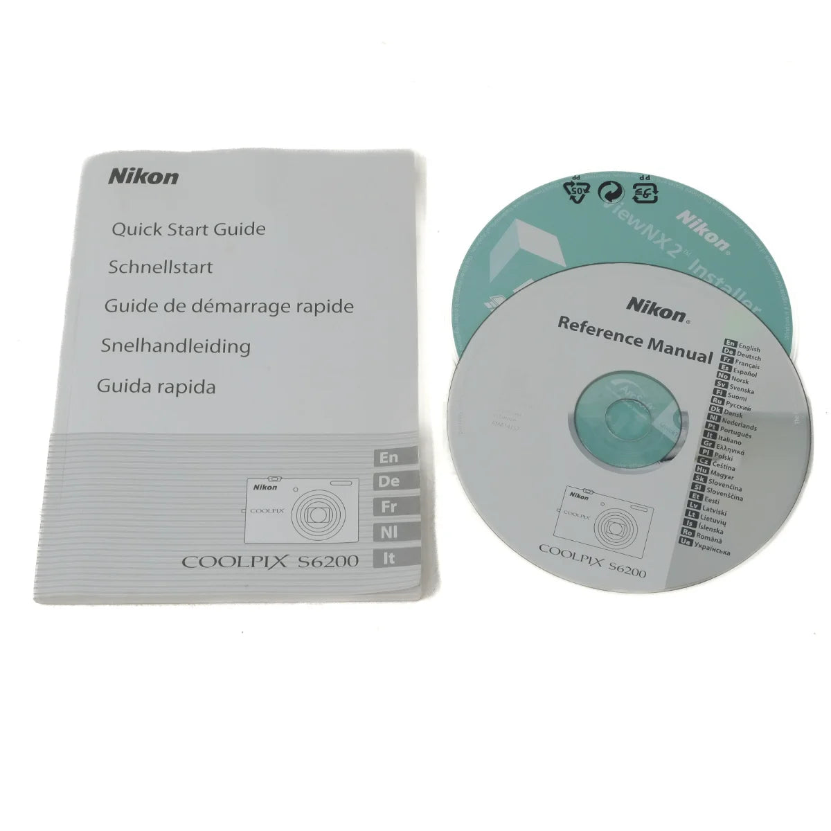 Used Nikon Coolpix S6200 Compact Camera in White - instructions