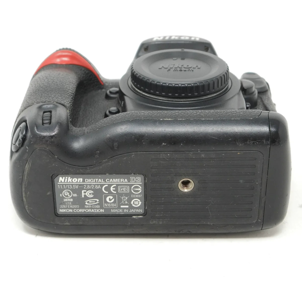 Used Nikon D3 DSLR camera - bottom angle