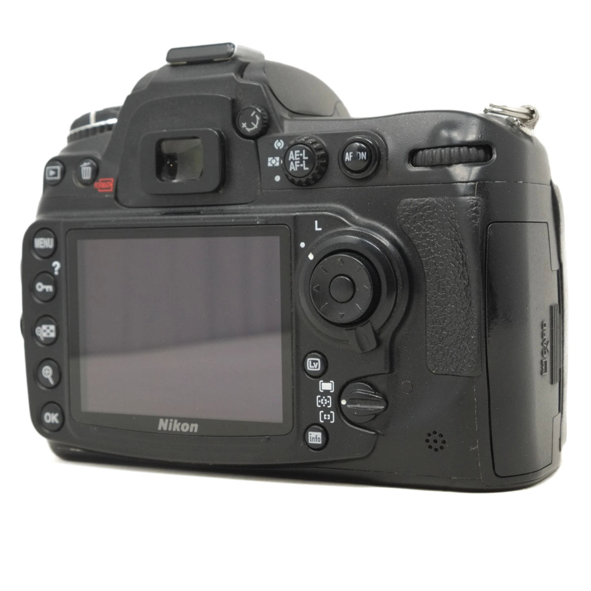 Nikon DSLR camera on a white background