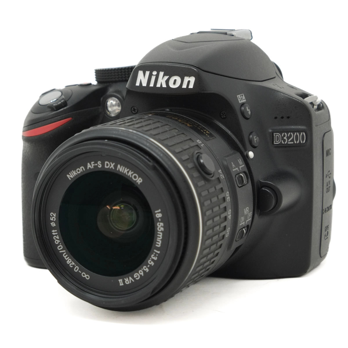 Used Nikon D3200 + 18-55mm F3.5-5.6G II VR - front angle