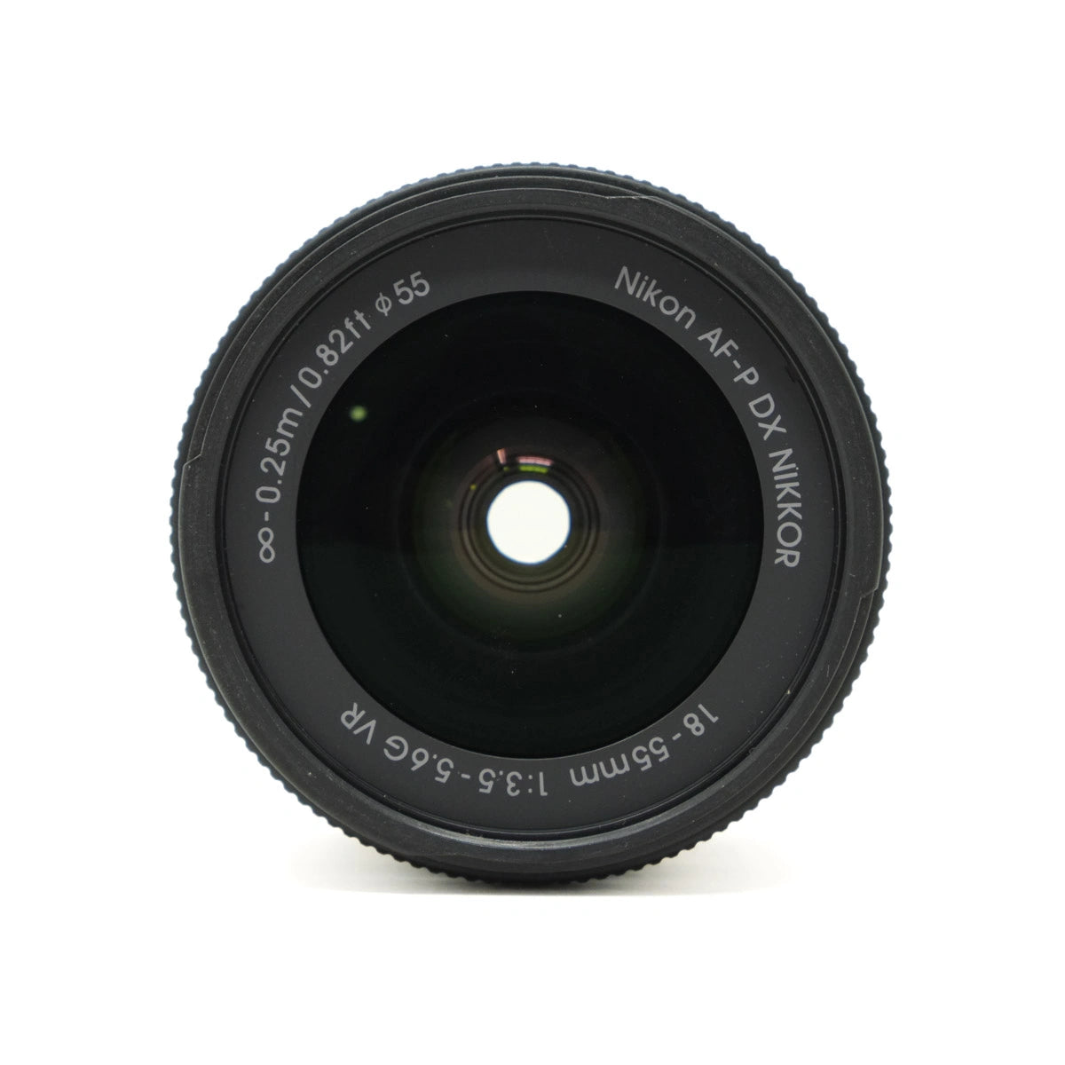 Nikon camera lens on a white background