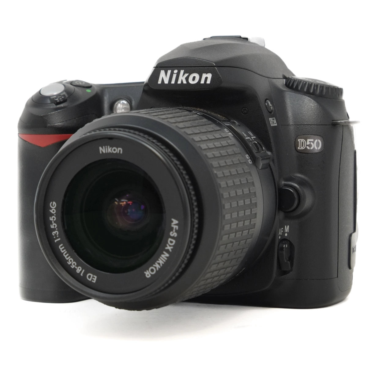 Nikon D50 DSLR camera on a white background