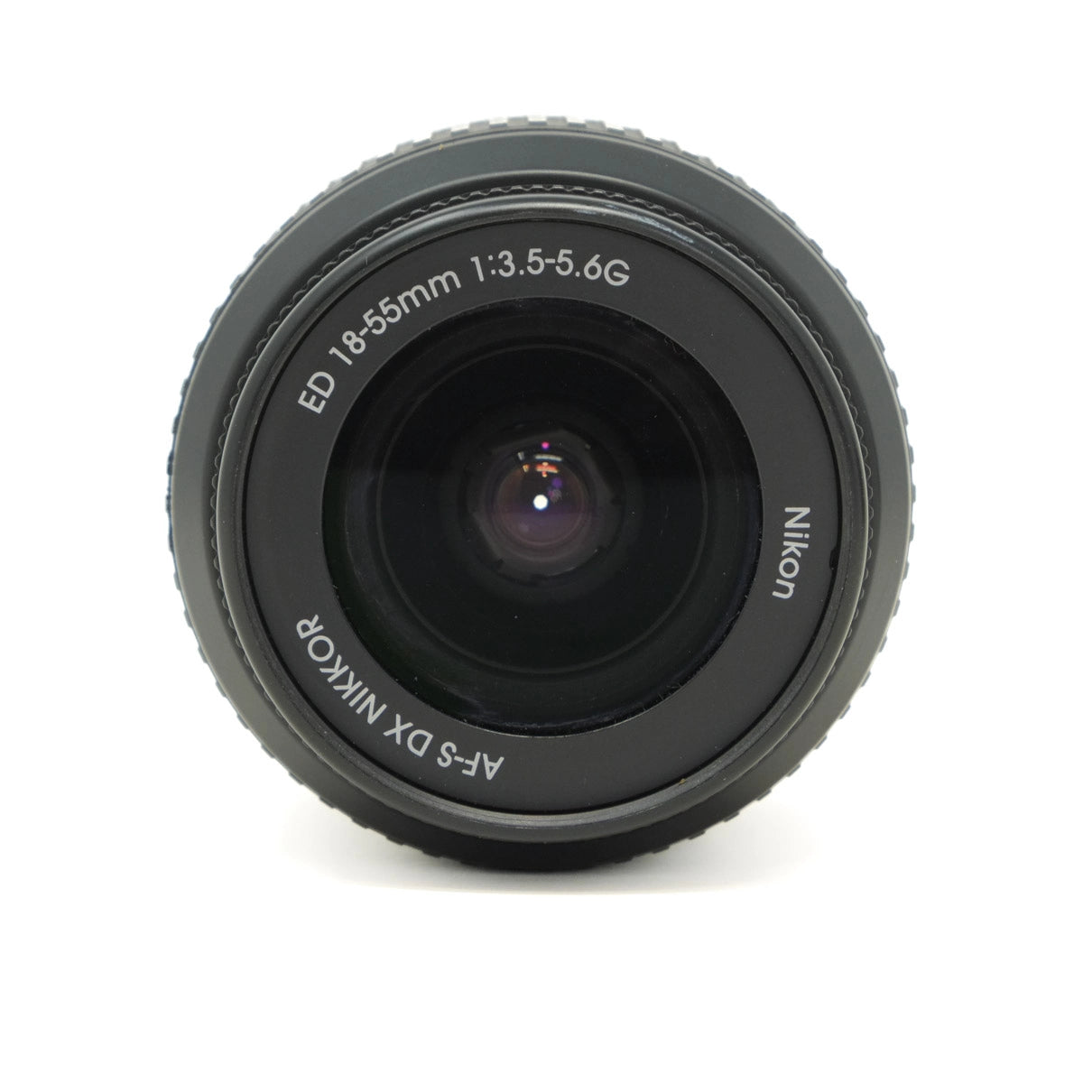 Nikon camera lens on a white background