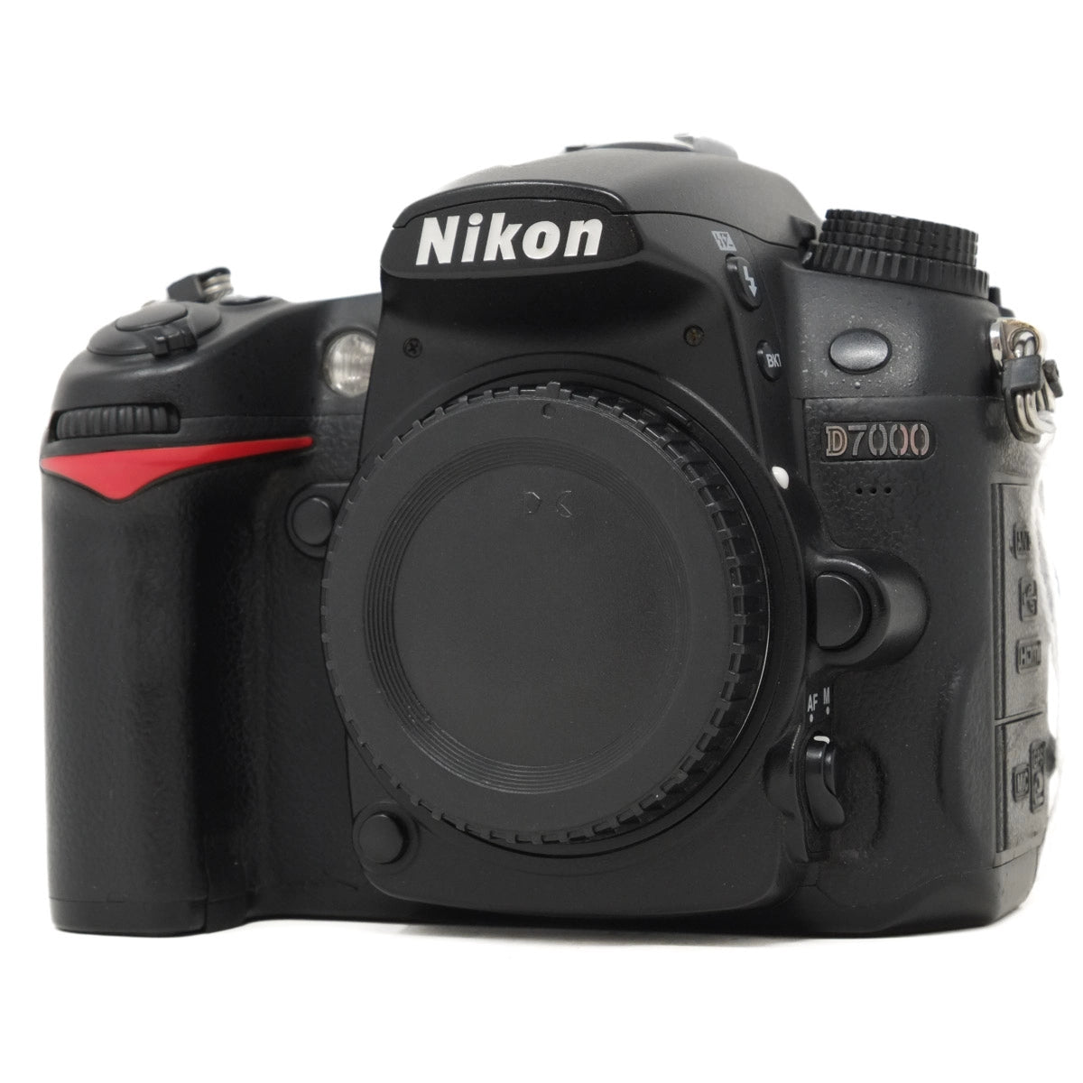 Nikon D7000 DSLR camera on a white background