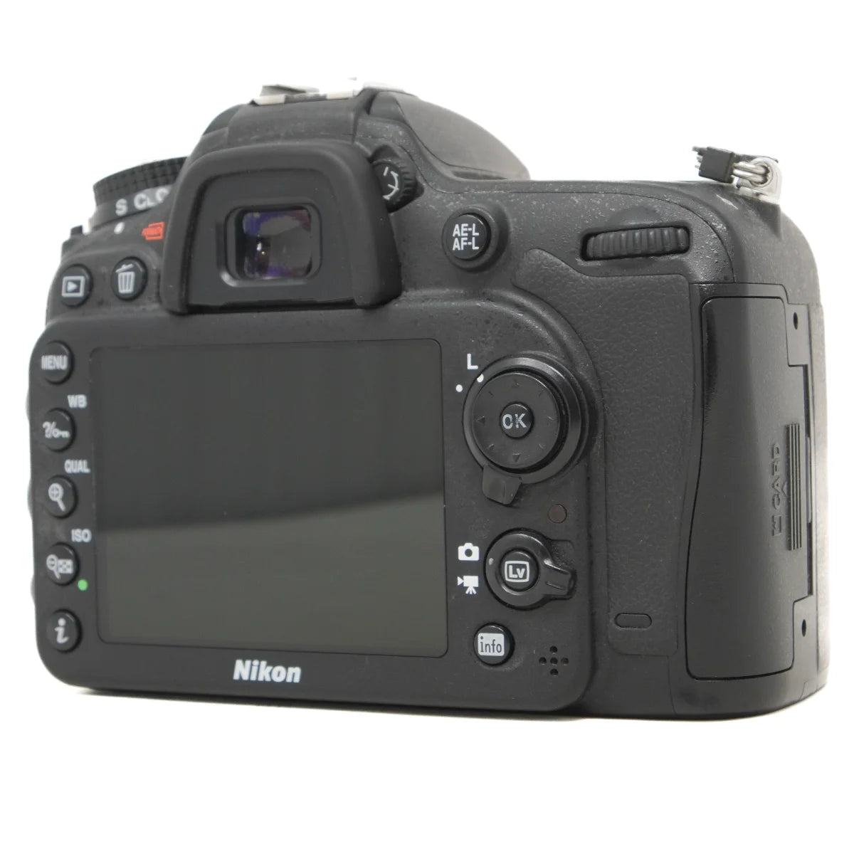 Used Nikon D7100 DSLR camera - back angle