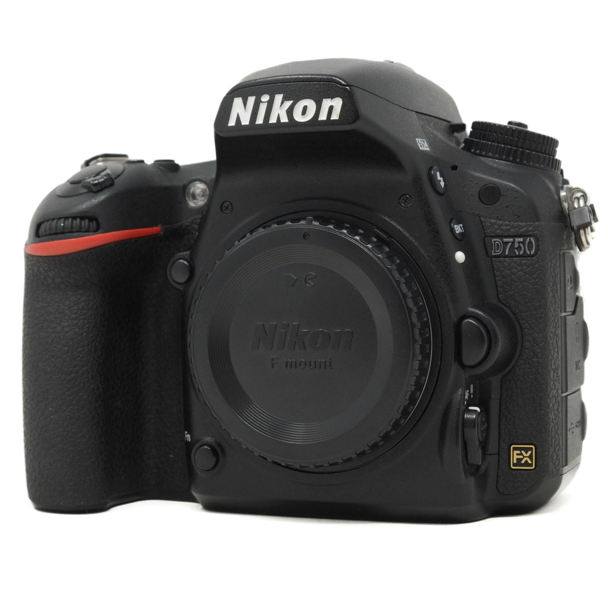 Nikon D750 camera body on a white background