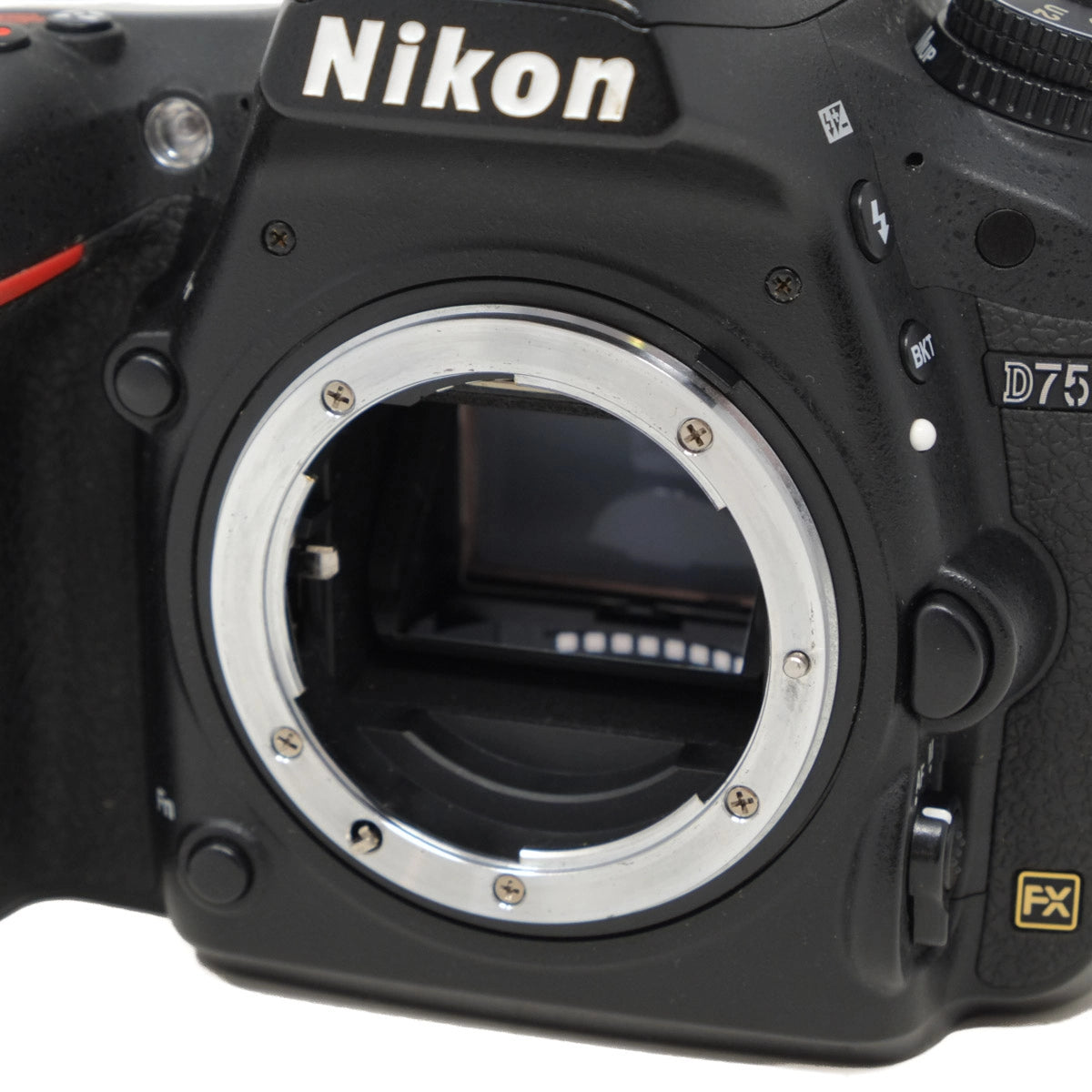 Nikon camera body with 'D750' model number on a white background