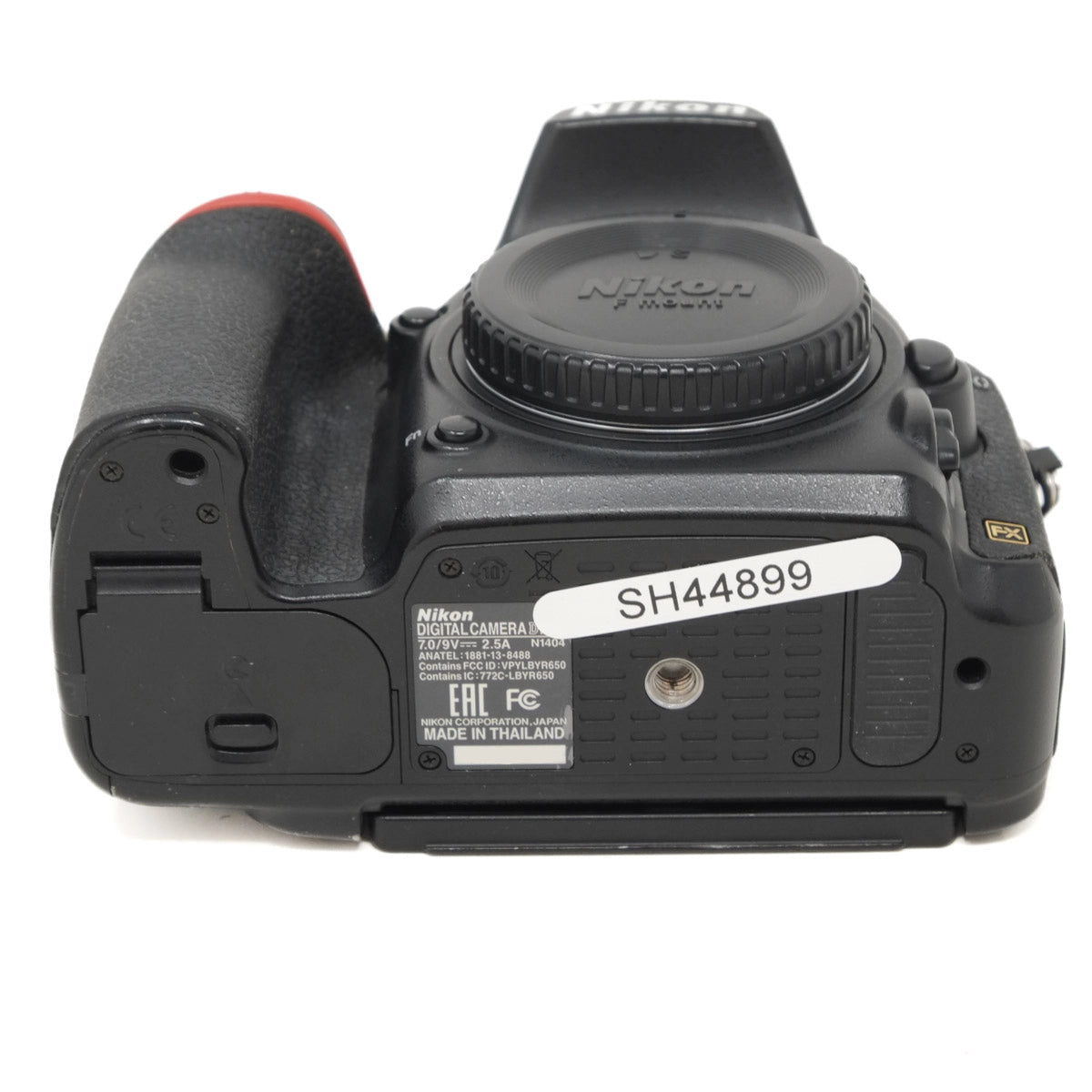 Used Nikon D750 DSLR camera body - bottom angle