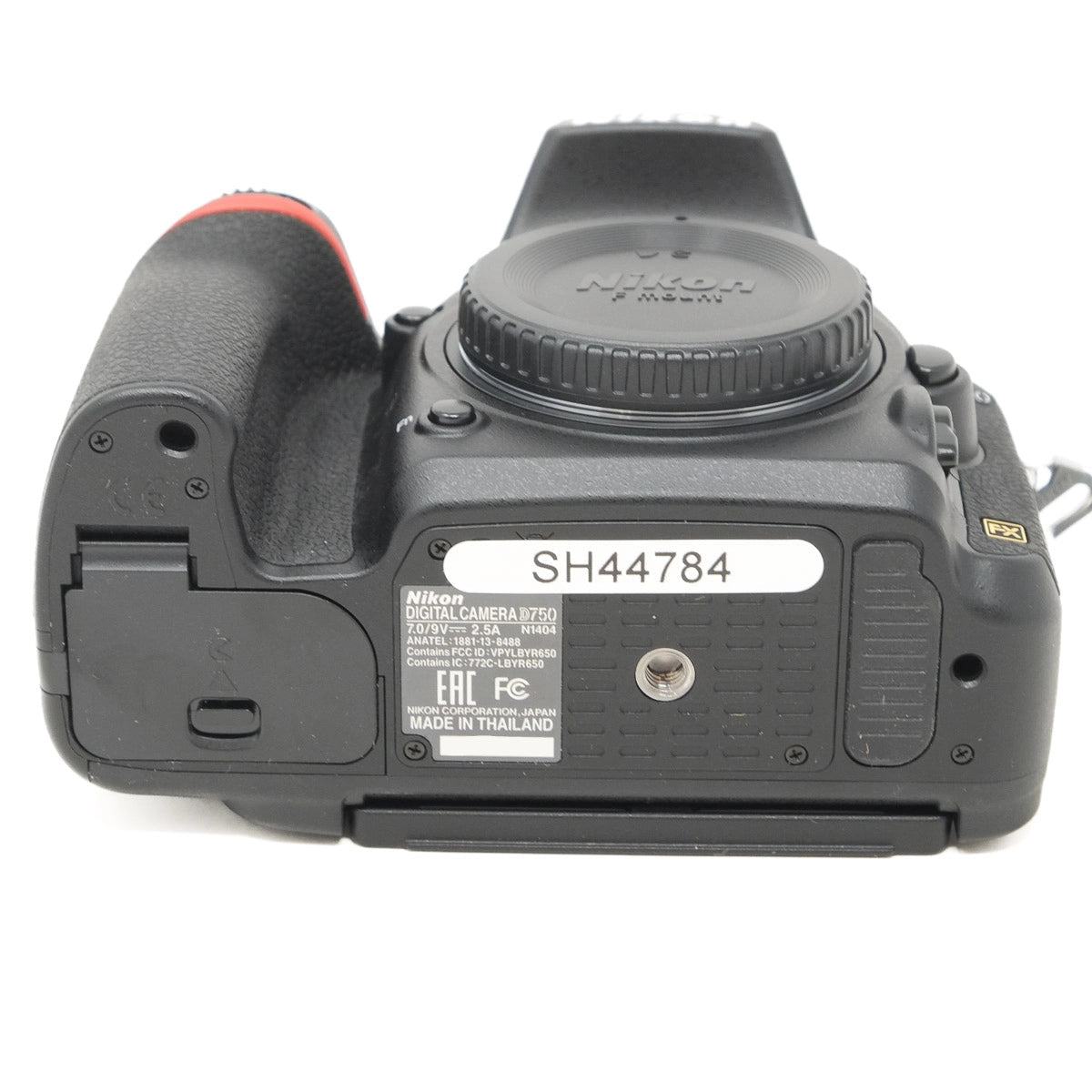 Nikon DSLR camera body on a white background