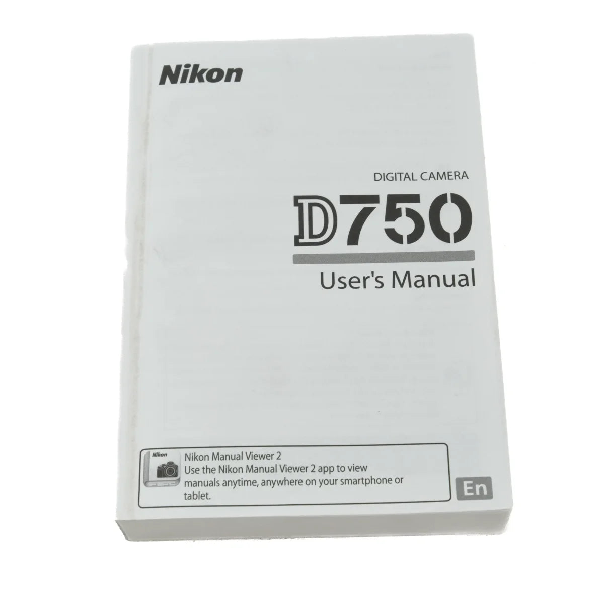 Used Nikon D750 DSLR - instructions