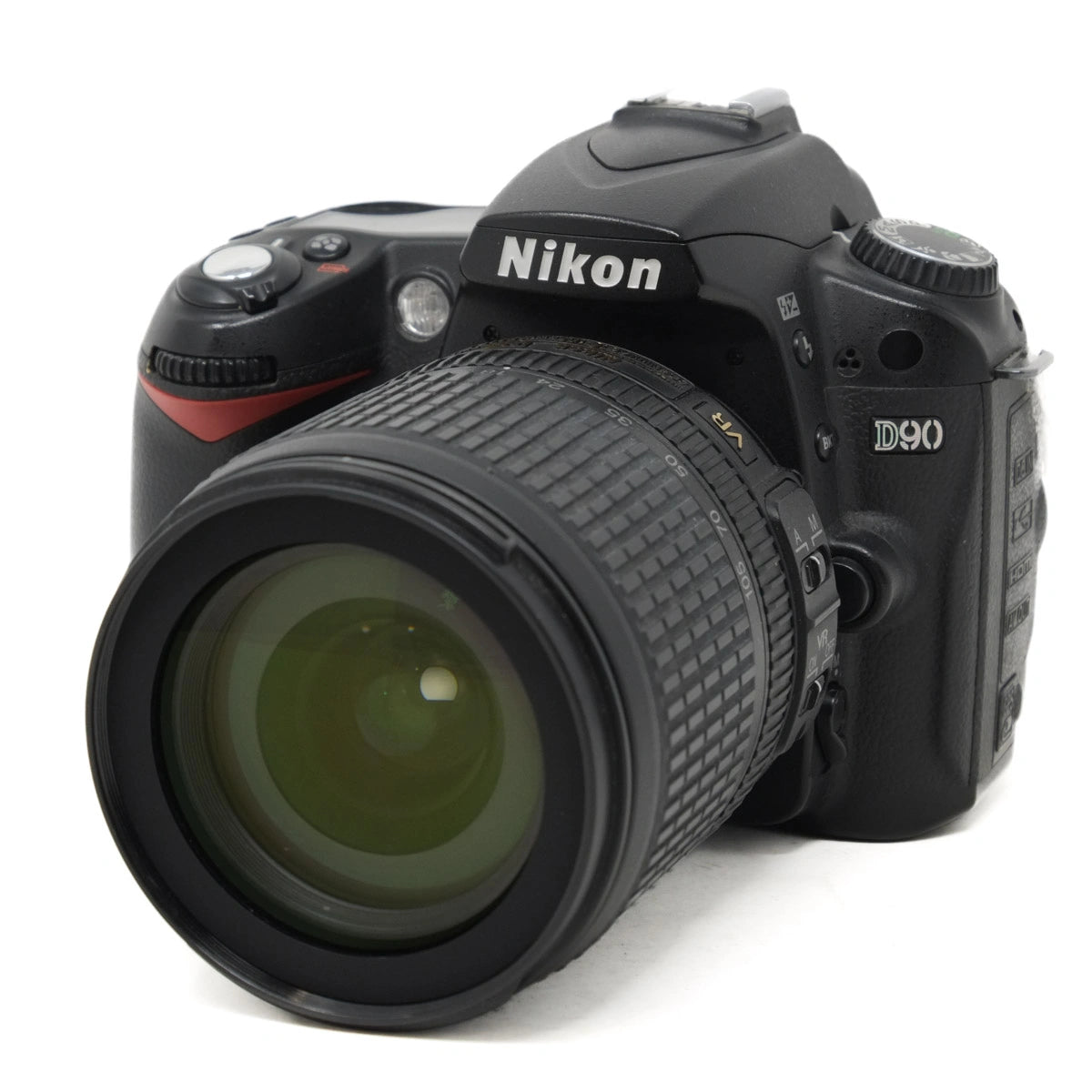 Nikon D90 DSLR camera on a white background