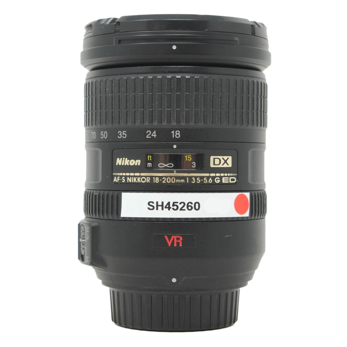 Used Nikon F 18-200mm f3.5-5.6 G ED Lens - front angle