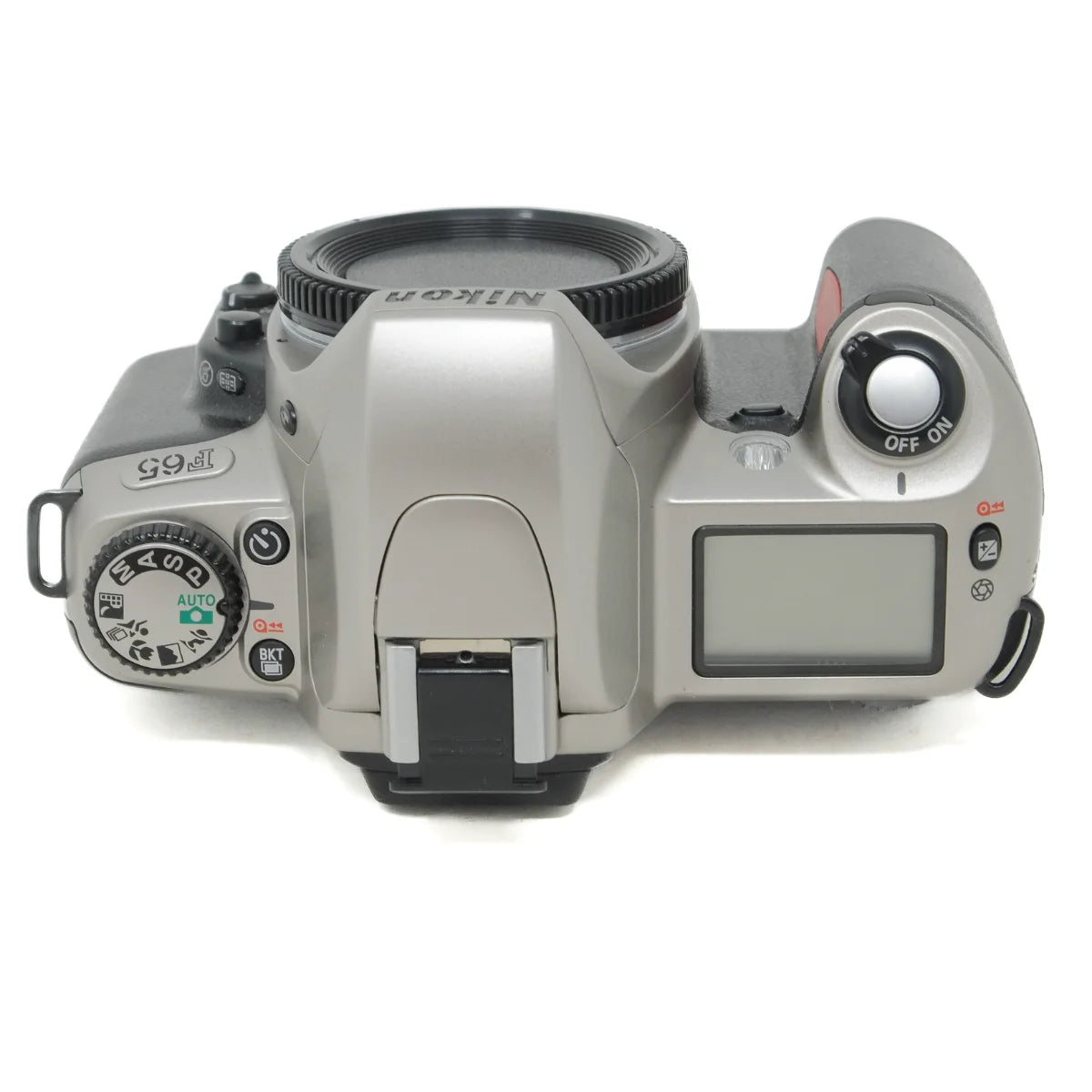 Used Nikon F65 Film camera body - top angle