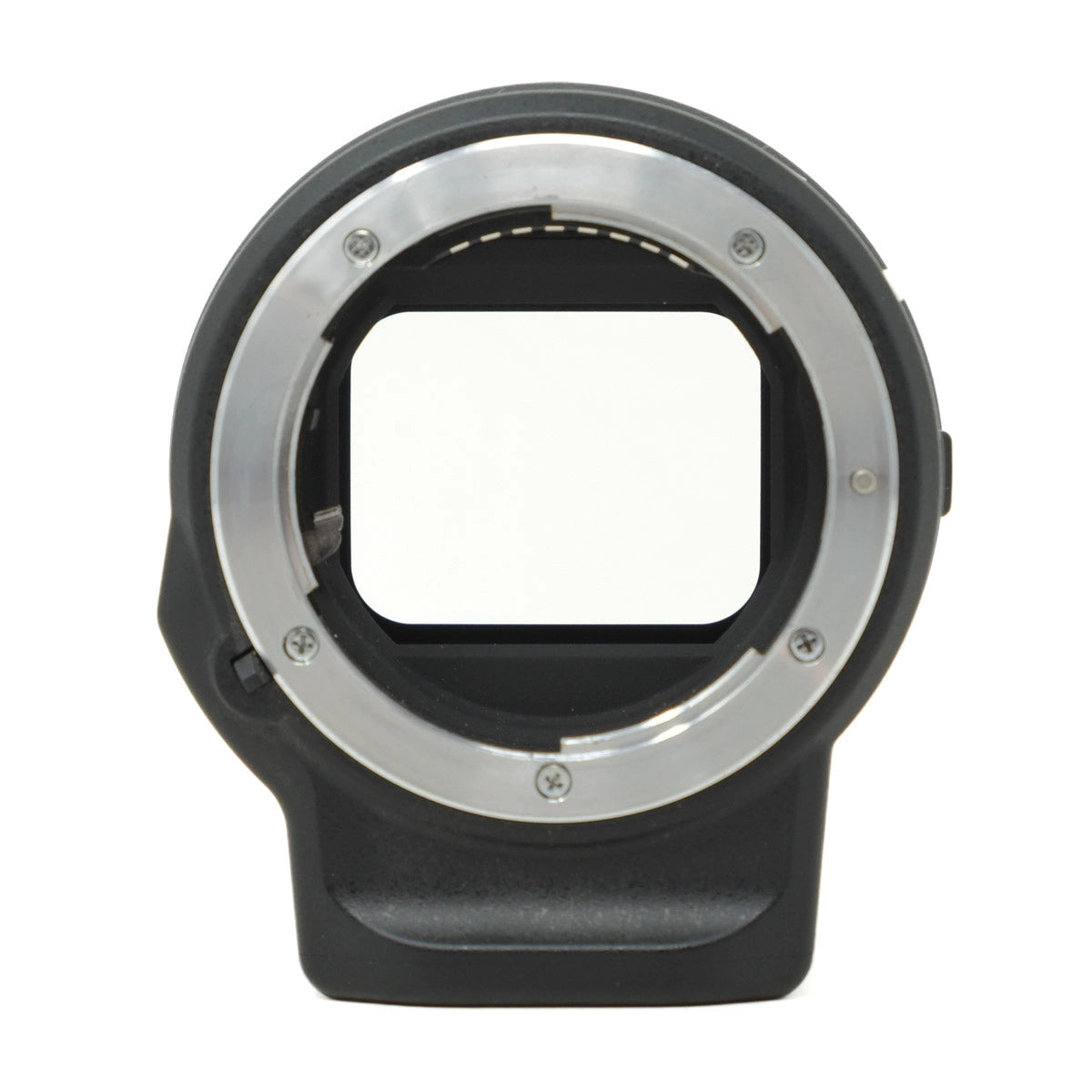 Camera lens adapter on a white background