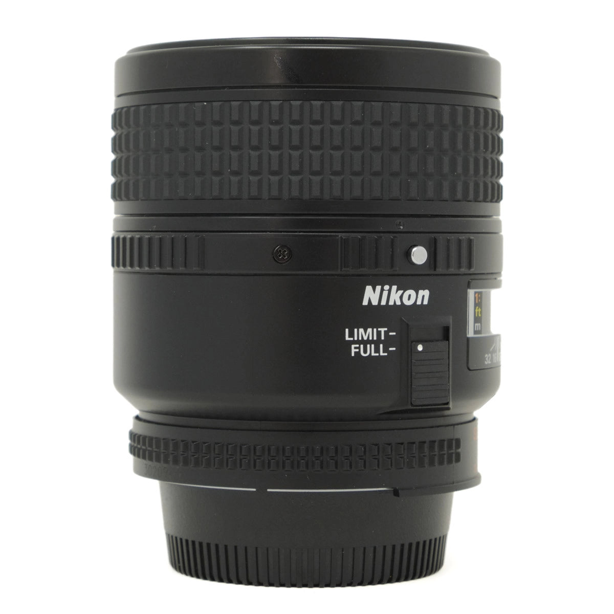 Nikon camera lens on a white background