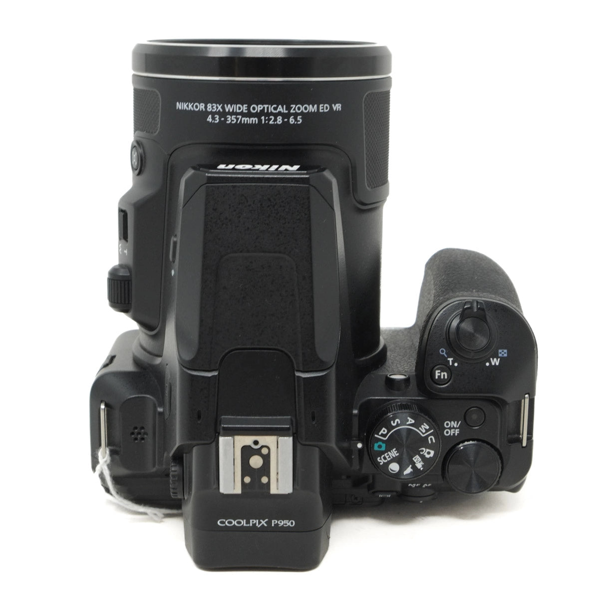 Camera with lens attached on a white background
