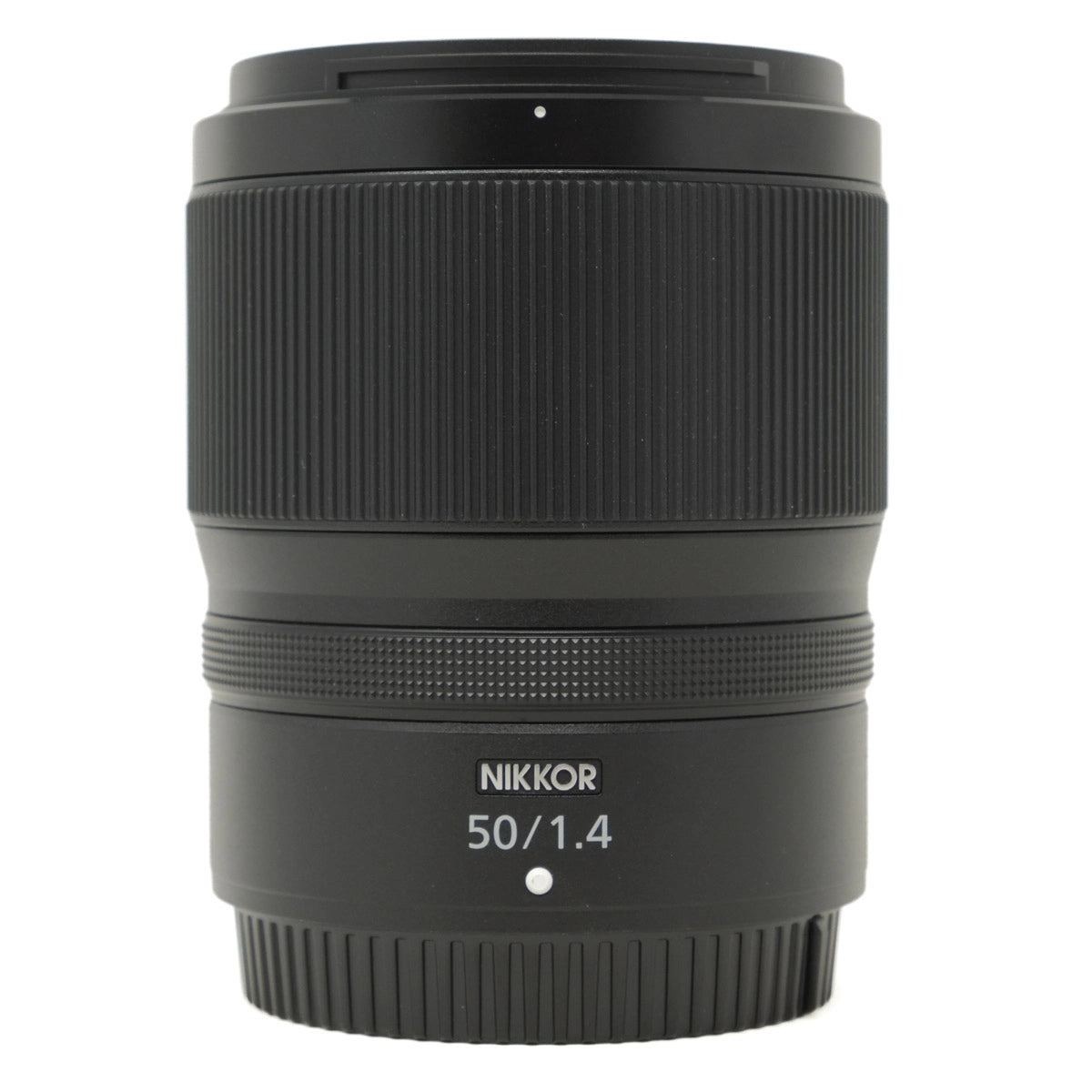 Black camera lens with 'Nikkor' branding on a white background