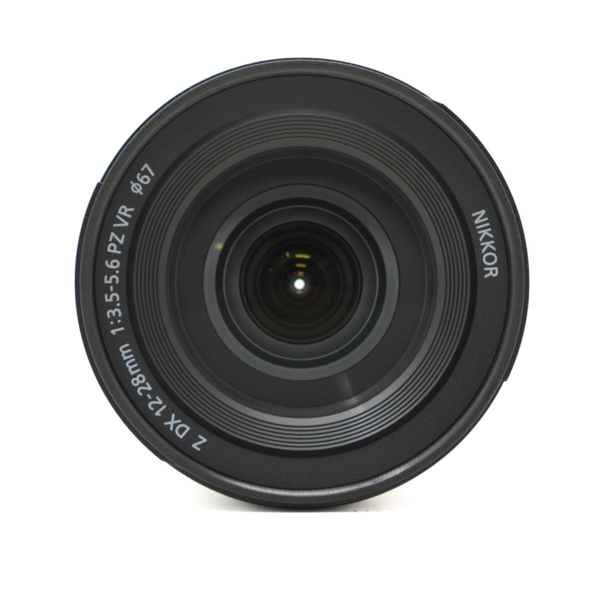 Camera lens with 'Nikkor' branding on a white background