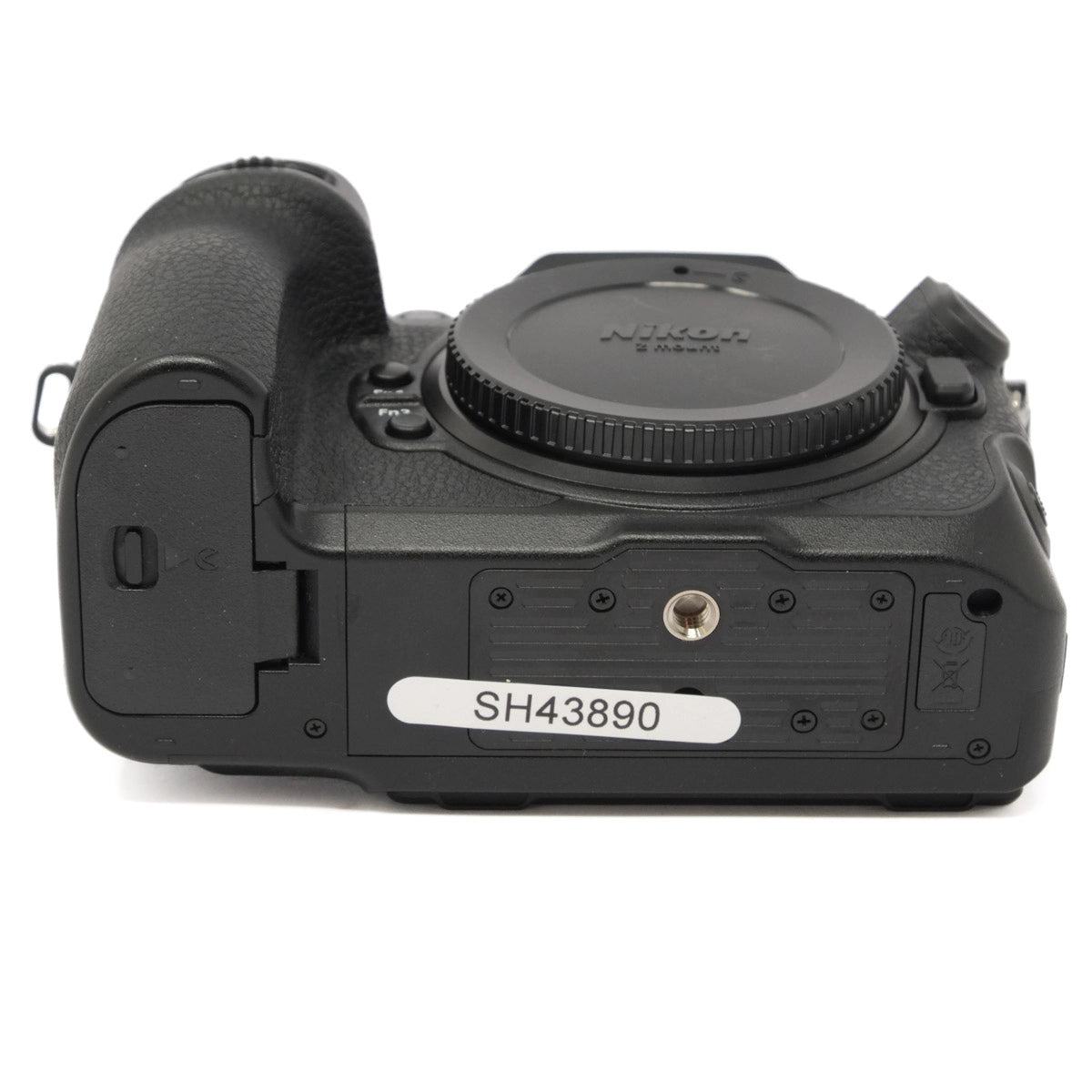 Nikon camera body on a white background