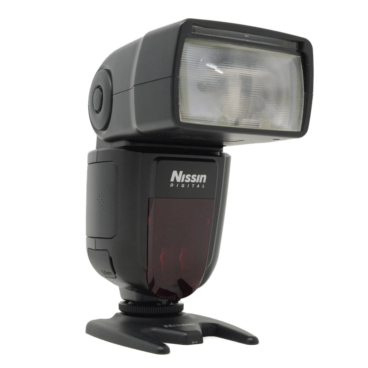 Nissin digital camera flash on a white background