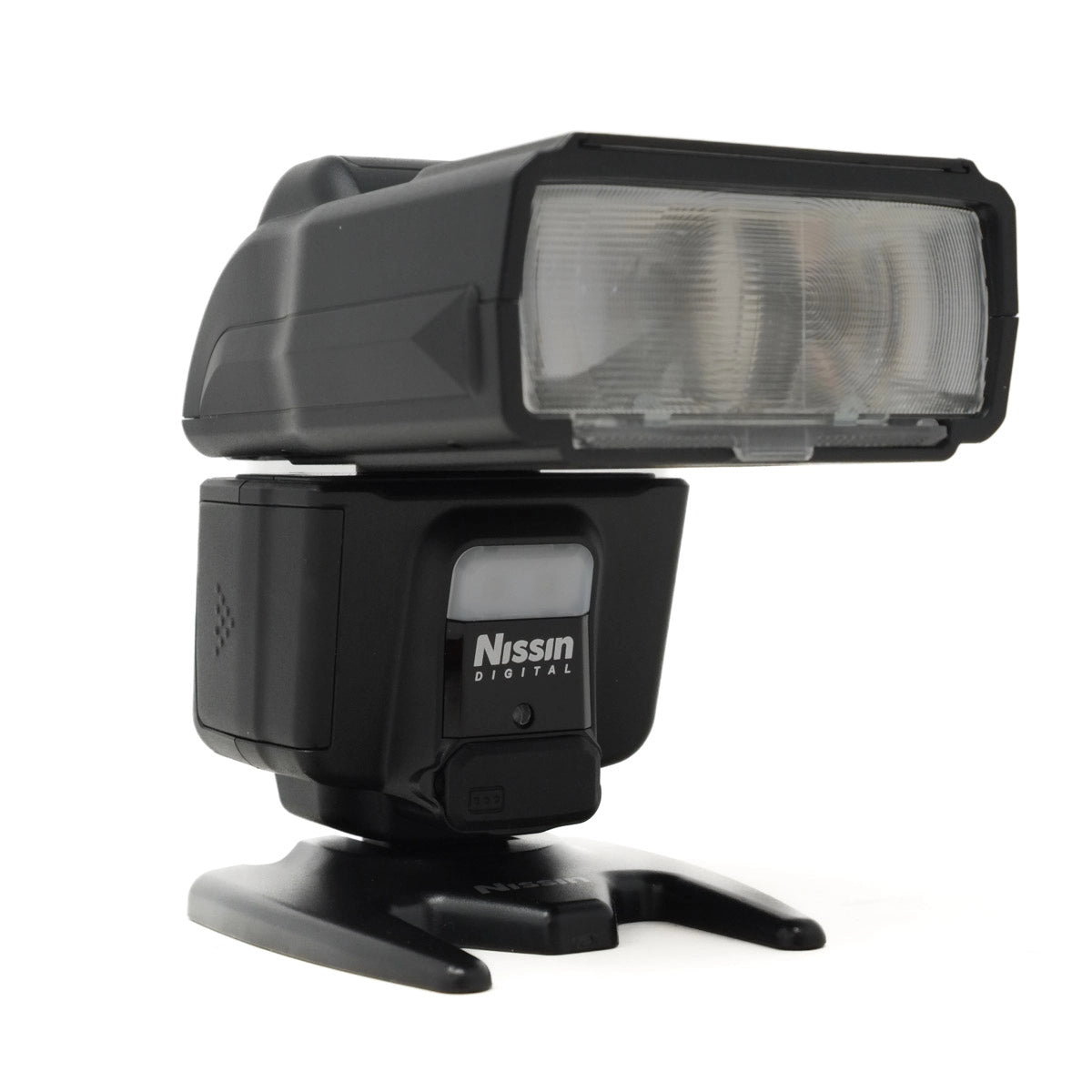 Nissin digital camera flash on a white background