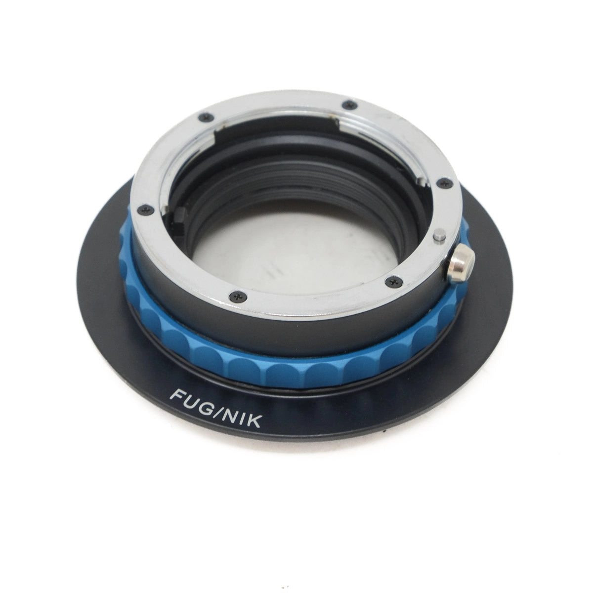 Used Novoflex Lens Adaptor Nikon Lens to Fuji G-Mount - front angle