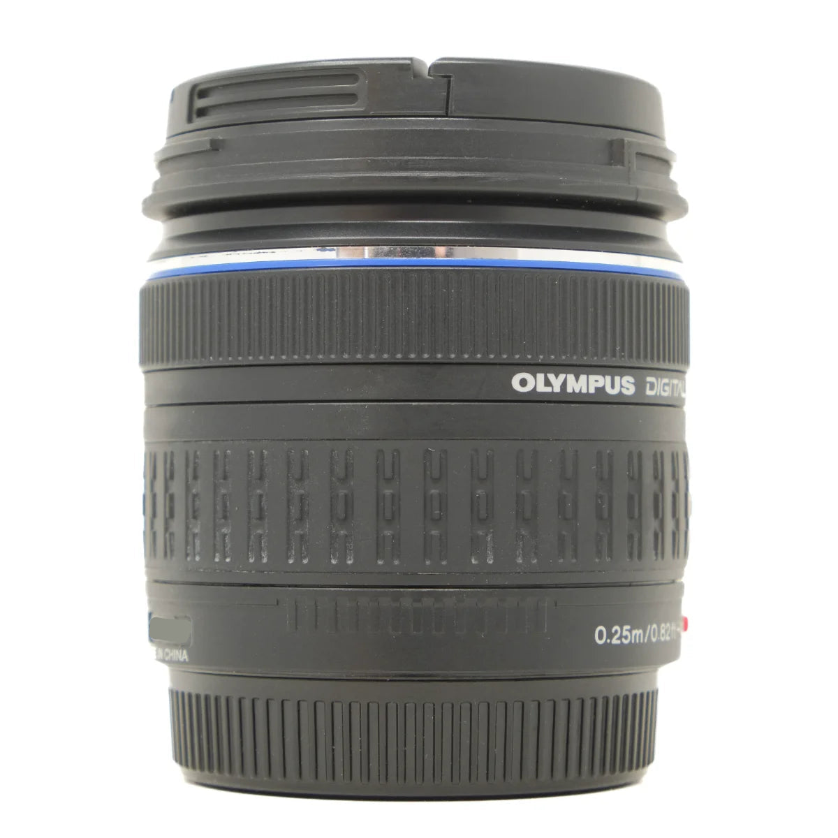 Used Olympus 4/thirds 14-42mm F3.5-5.6 lens - side angle