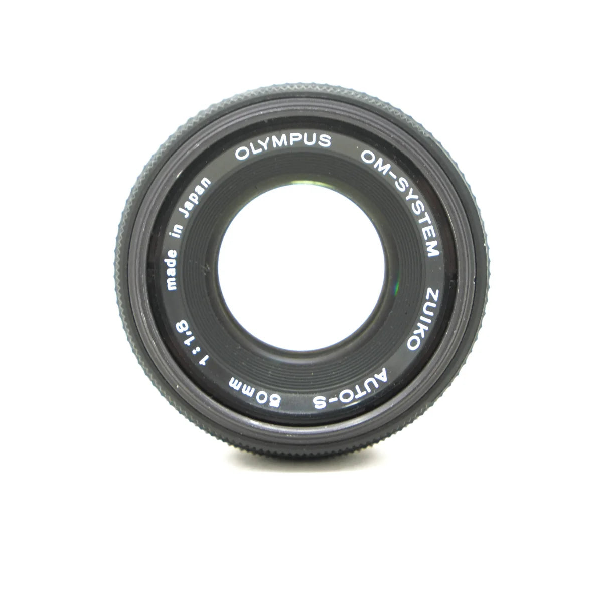 Used Olympus Auto-S 50mm f1.8 prime lens - top angle