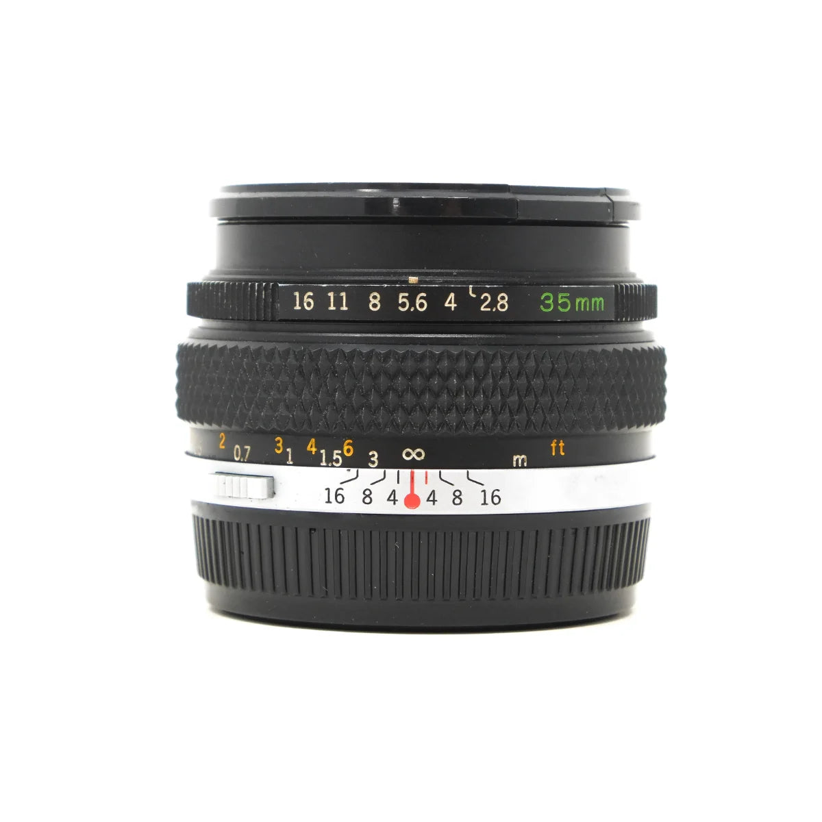 Used Olympus Auto-W 35mm F2.8 Ziko lens - front angle