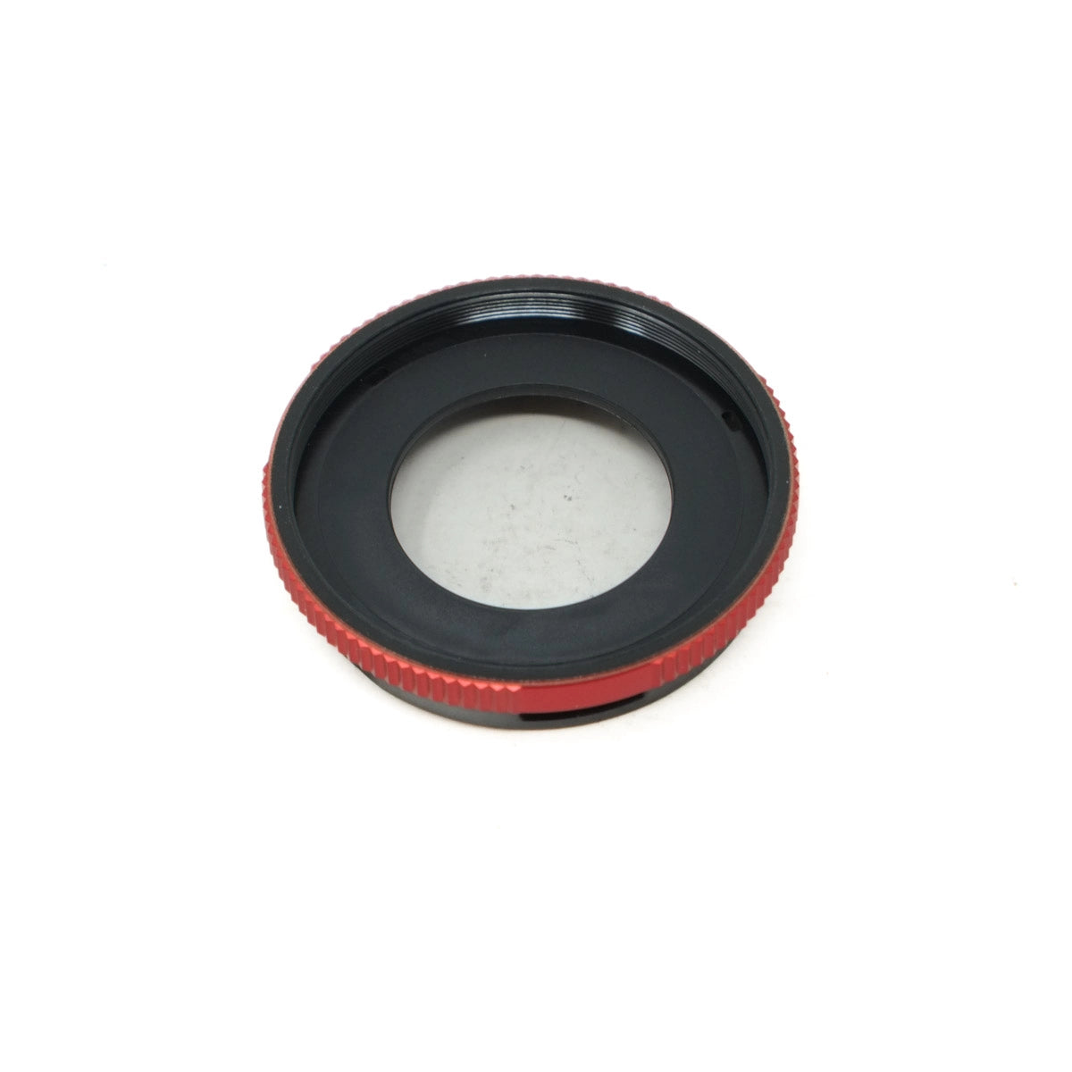 Used Olympus CLA-T01 filter adapter and lens cap - bottom angle