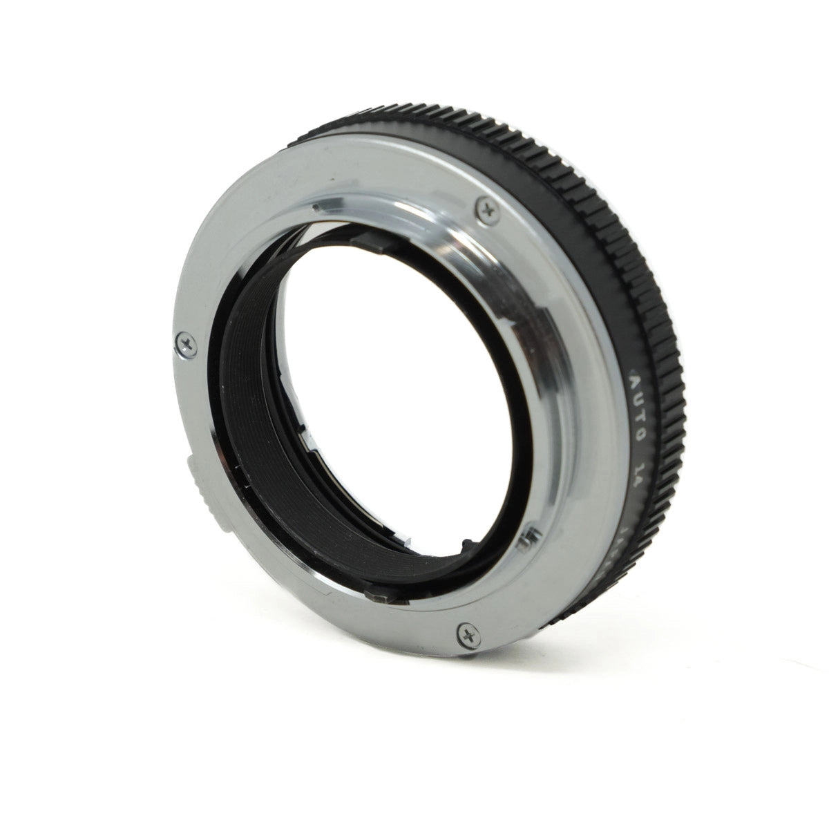Camera lens extension tube on a white background
