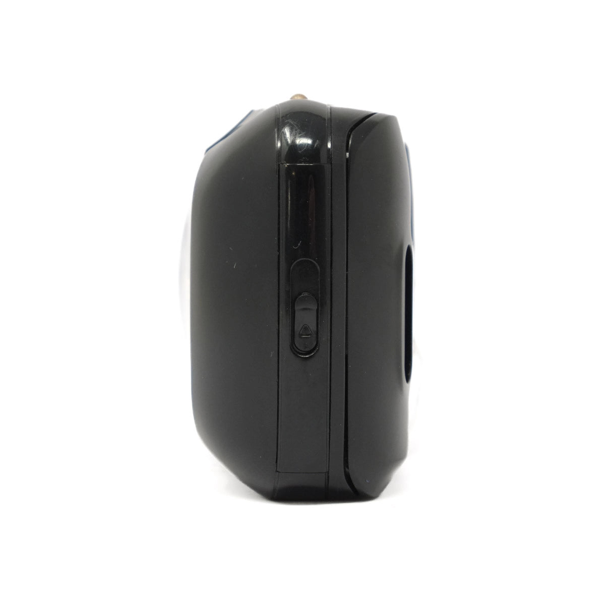 Black electronic device on a white background