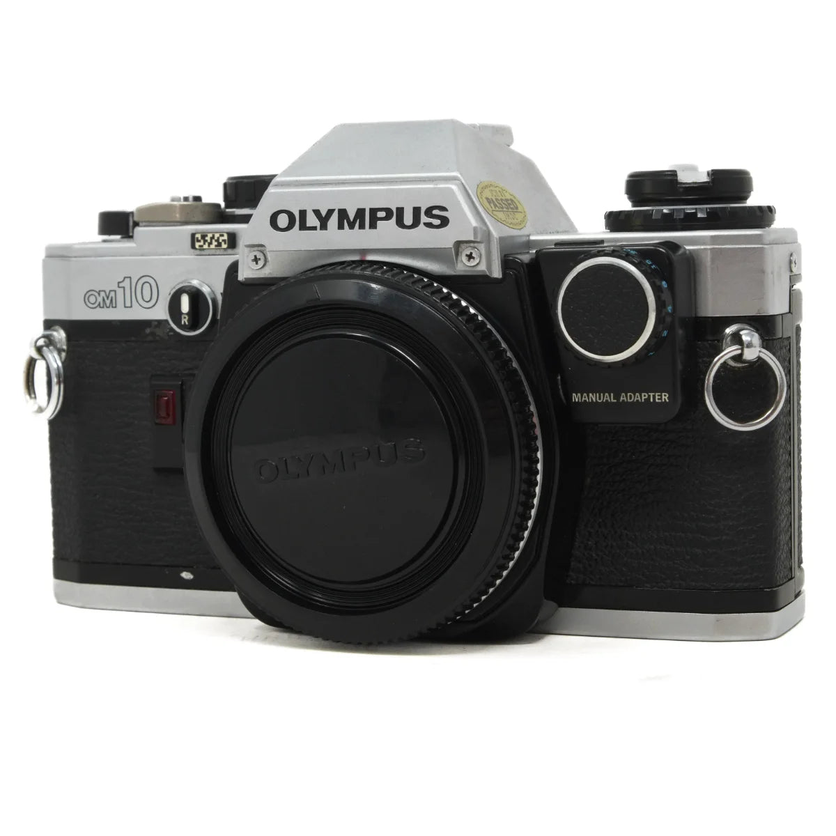 Used Olympus OM10 Film camera body with Manual Adaptor - front angle