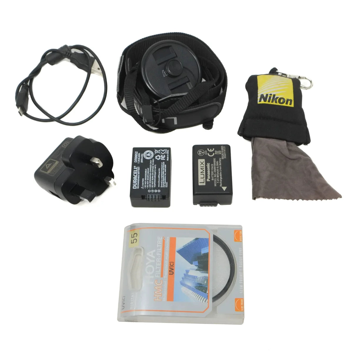Used Panasonic DC-FZ82 Bridge camera - batteries, strap, charger, filter and cloth