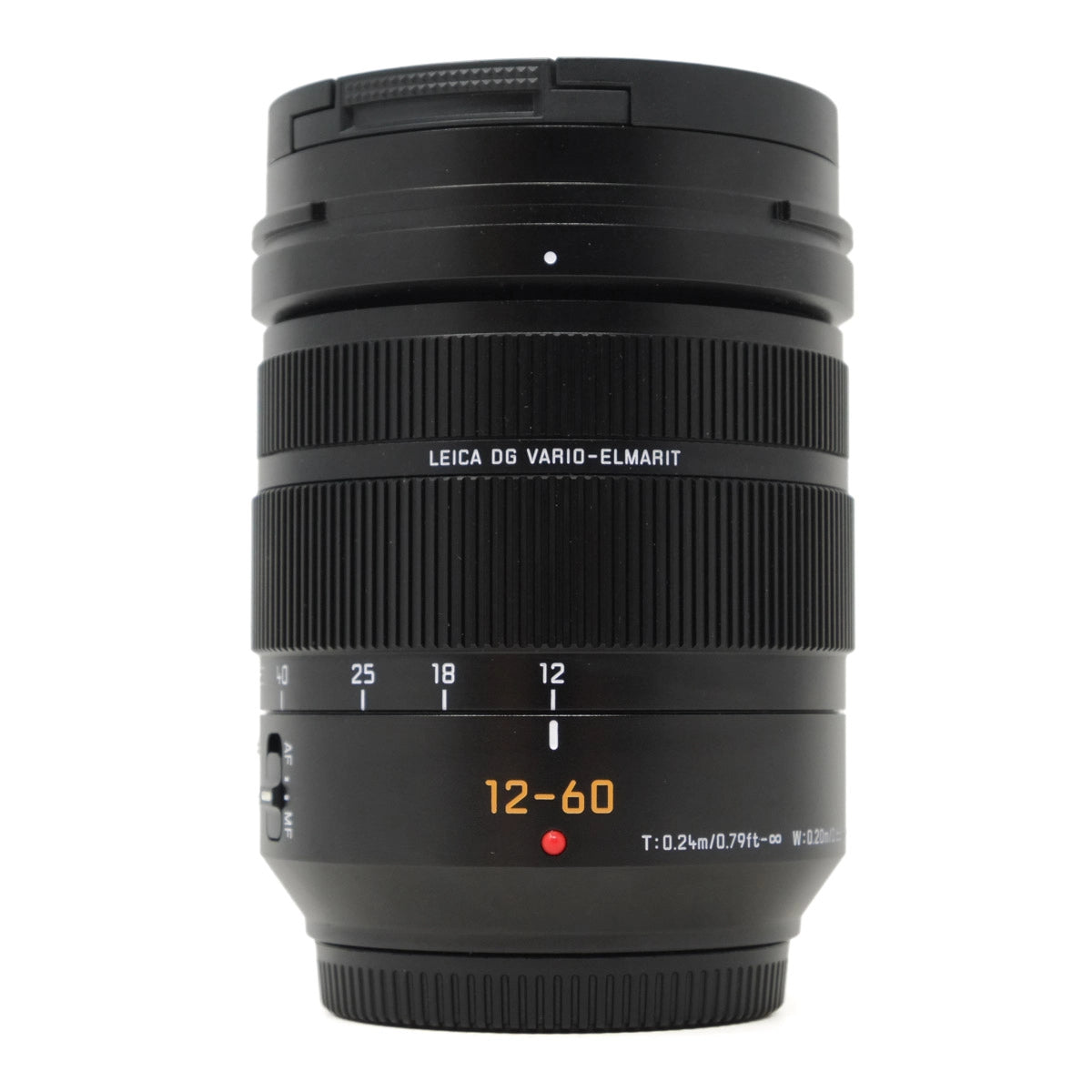 Camera lens with 'Leica' branding on a white background