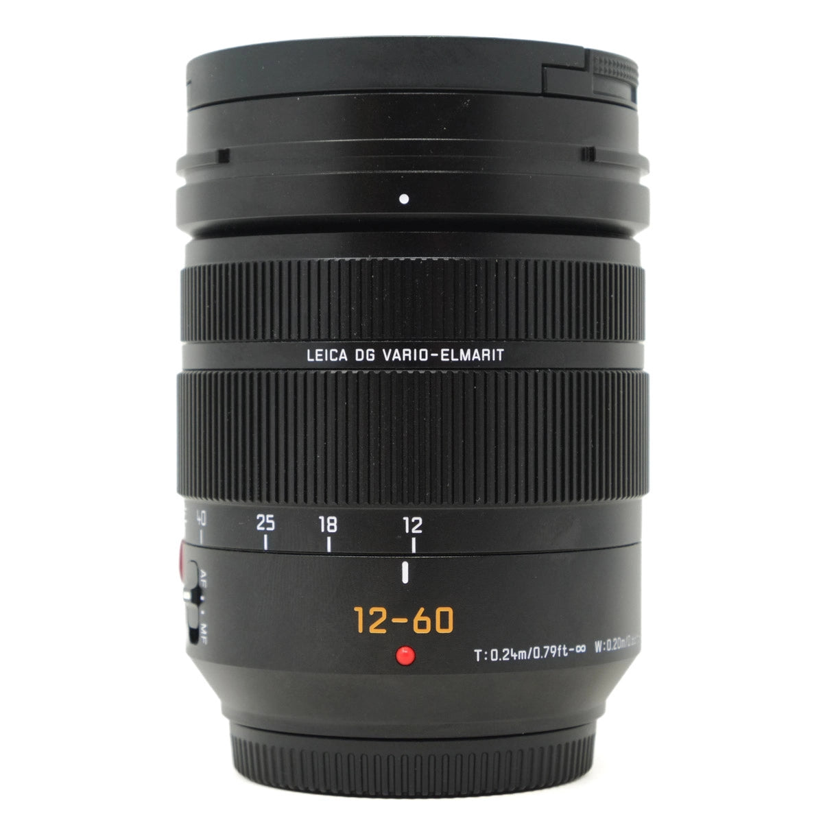 Camera lens with 'Leica' branding on a white background