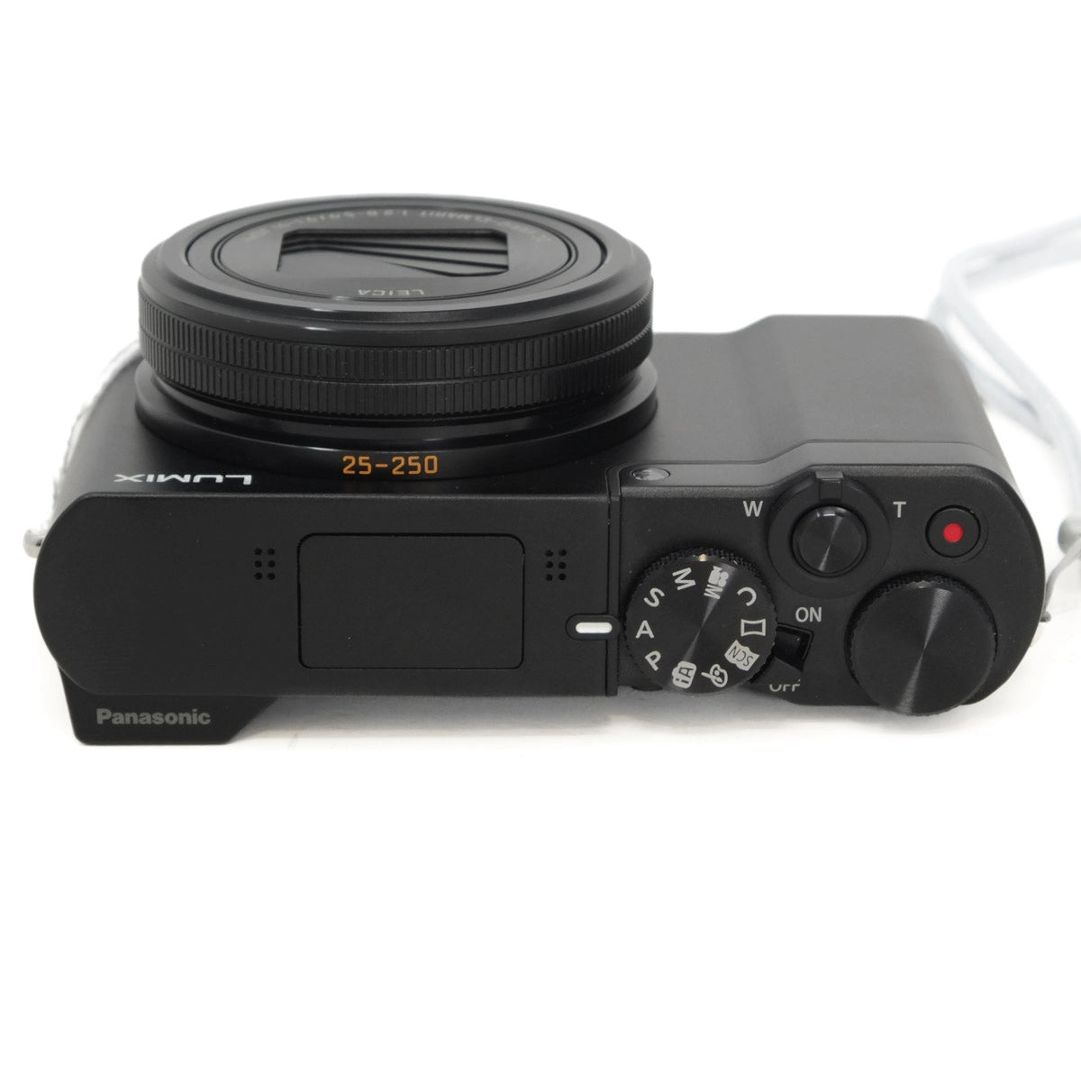 Black Panasonic camera on a white background
