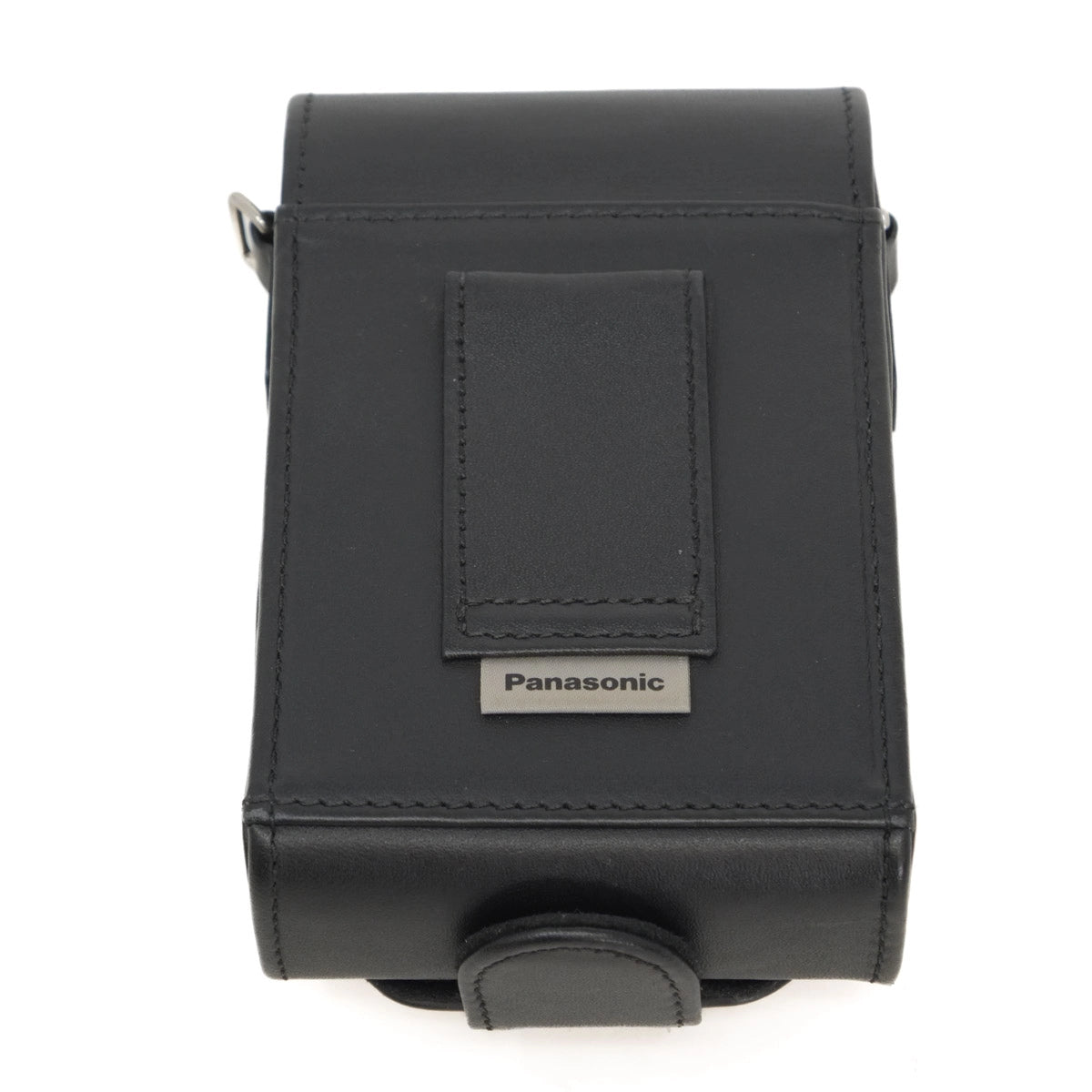 Black camera case with Panasonic logo on a white background